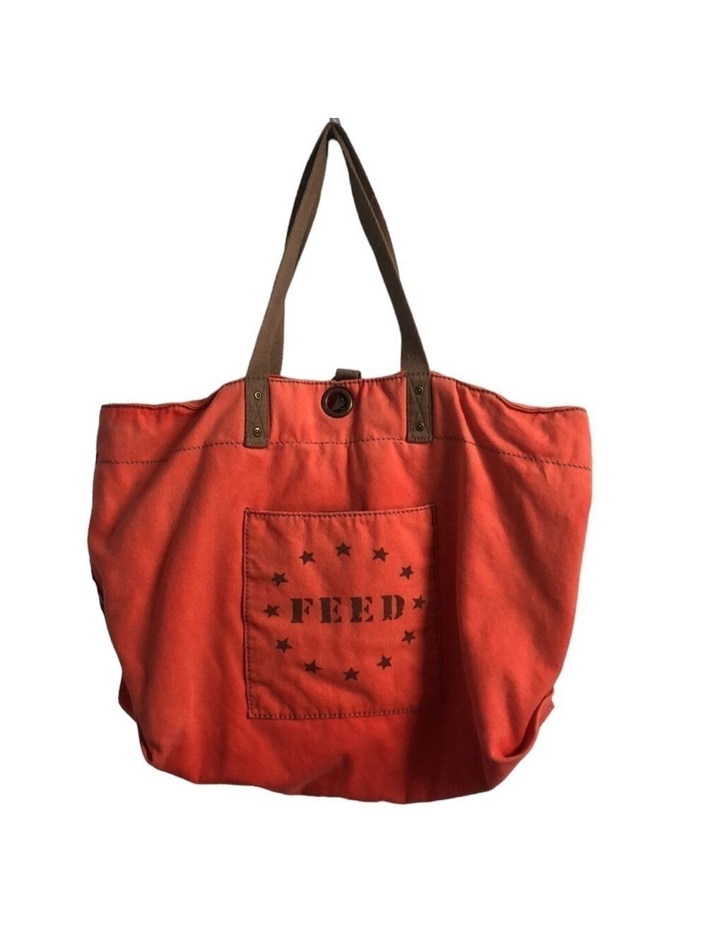 Feed USA For Target Orange Cotton Canvas Tote Bag